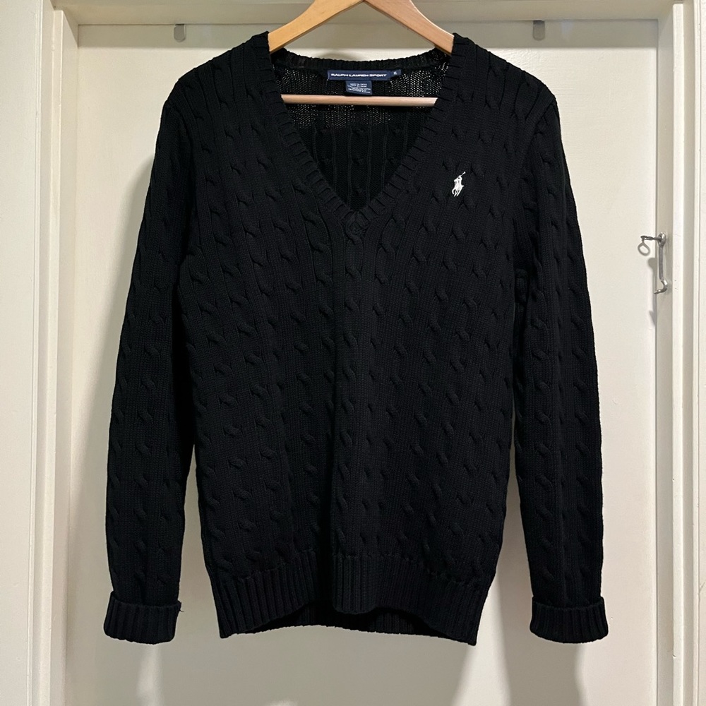 Navy Ralph Lauren Sport 100 Cotton V neck Sweater XL